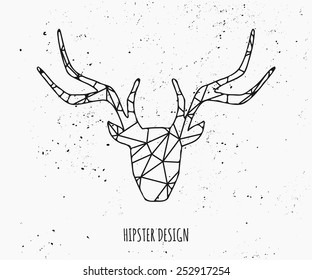 Stylized deer head silhouette with triangles design.
