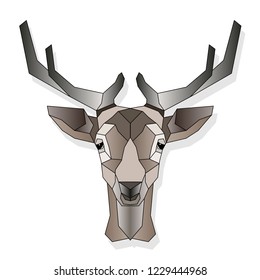 Stylized deer head vector illustration isolated on white background