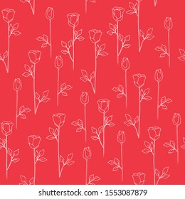 

stylized, delicate flowers on red background
