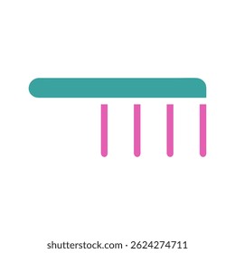 Stylized dental hygiene illustration, toothbrush icon in vibrant colors, isolated