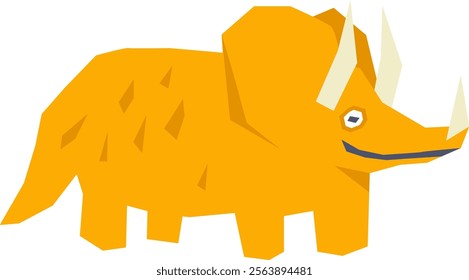 Stylized depiction of a dinosaur rendered in paper cut technique. Vector Illustration.