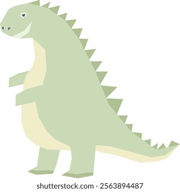 Stylized depiction of a dinosaur rendered in paper cut technique. Vector Illustration.