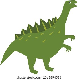 Stylized depiction of a dinosaur rendered in paper cut technique. Vector Illustration.