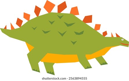 Stylized depiction of a dinosaur rendered in paper cut technique. Vector Illustration.