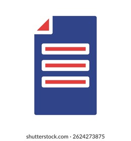 Stylized depiction of a document with a folded corner, symbolizing information