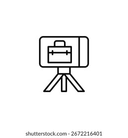 Representación Estilizada De Un Caballete Que Muestra Un Icono De Maletín Sobre Un Fondo Transparente