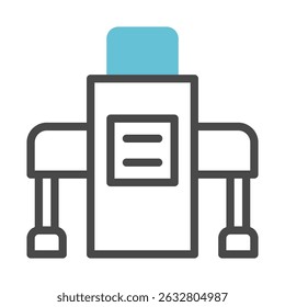 Stylized depiction of a robotic figure with simple geometric shapes in pastel hues