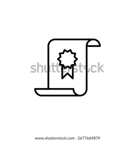 Stylized Depiction Of A Scroll With A Decorative Emblem Of Recognition And Approval