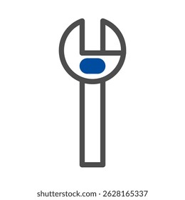 Stylized depiction of a wrench, tool or mechanical repair service icon
