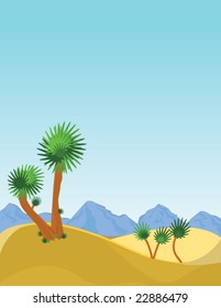 Stylized Desert backdrop against a blue sky