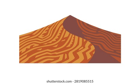 stylized desert landscape with smooth sand dunes in shades of orange and brown emphasizing natural shapes and textures suitable for nature and adventure themes