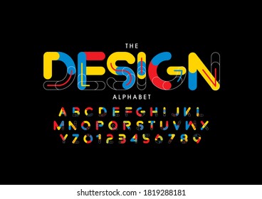 Stylized Design alphabet font vector