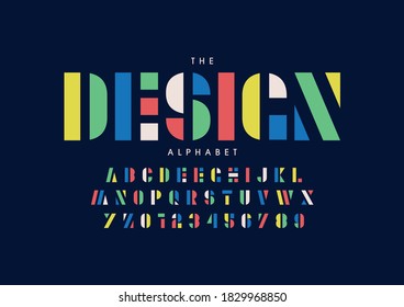 Stylized design alphabet font vector
