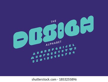 Stylized design alphabet font vector
