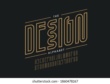 Stylized design alphabet font vector