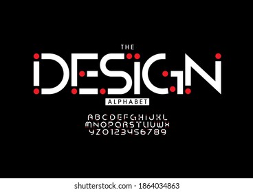 Stylized design alphabet font vector