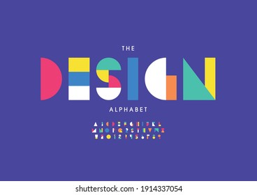 Stylized design alphabet font vector