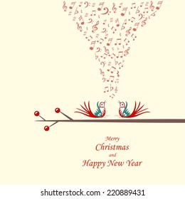 Stylized design Christmas tree with Czech ornaments, vector