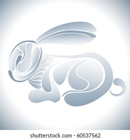 Stylized design of metal rabbit - chinese horoscopes symbol for 2011 year