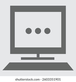 Stylized desktop computer icon with three dots, symbolizing settings or options.