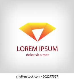 Stylized diamond symbol. Vector illustration