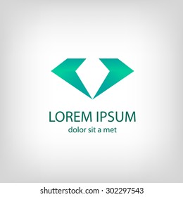 Stylized diamond symbol. Vector illustration. Logo design for the company.