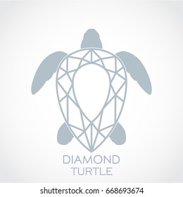 stylized diamond turtle shape elegant logo