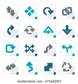 Stylized different kind of arrows icons - vector icon set