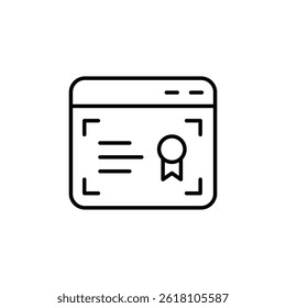 Ícone de certificado digital estilizado com conceito de design estético moderno