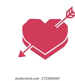 Forma de coração digital estilizado com seta cupida para design moderno conceito de amor