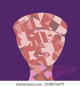 A stylized digital portrait illustration of a human face, created with vibrant colors in a vector style. The portrait showcases a calm expression with smooth gradients and modern design elements. NFT