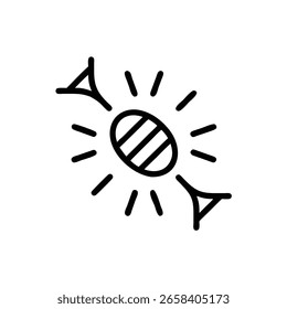 Stylized dna strand icon with radiating lines helix molecule