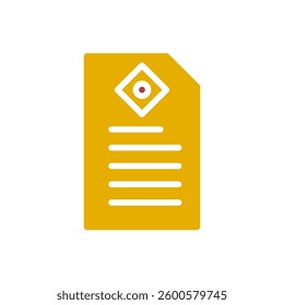 Stylized Document with Geometric Emblem on Yellow