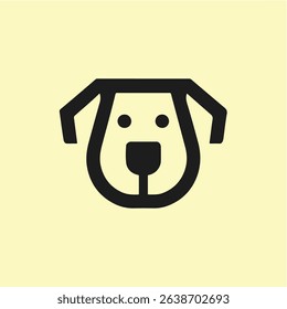 Stylized Dog Face Minimalist Logo Design on yellowBackground