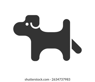 Stylized dog icon in black. Modern, simple and cute. Perfect for apps, websites, and logo design. Symbolizes loyalty, friendship, and companionship.