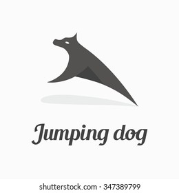 Stylized dog jumping. Can be used as a logo or graphic for a children's book