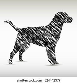 Stylized dog logo design. Artistic animal silhouette
