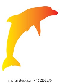 Stylized dolphin. Dolphin jump. Sea fish. Tattoo.. Silhouette. Circuit.