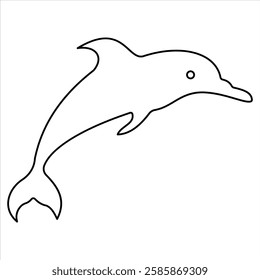 Stylized Dolphin Line Art Ocean Elegance