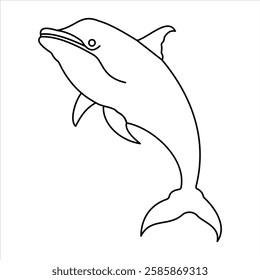 Stylized Dolphin Line Art Ocean Elegance