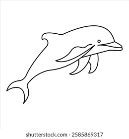 Stylized Dolphin Line Art Ocean Elegance