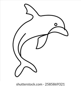 Stylized Dolphin Line Art Ocean Elegance