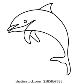 Stylized Dolphin Line Art Ocean Elegance