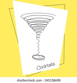 Stylized doodle drawing of cocktail glass