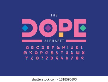 Stylized Dope alphabet font vector