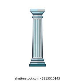 Stylized doric column with blue and grey tones