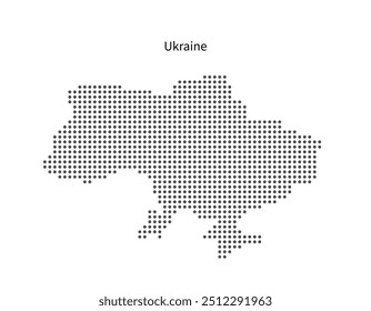 Stylized Dotted Map of Ukraine - Abstract Vector Illustration