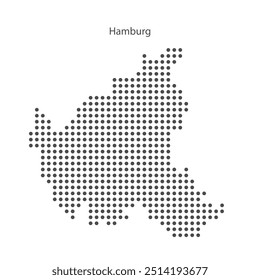 Mapa de vetor pontilhado estilizado de Hamburgo. Abstrato Hamburgo padrão de ponto design