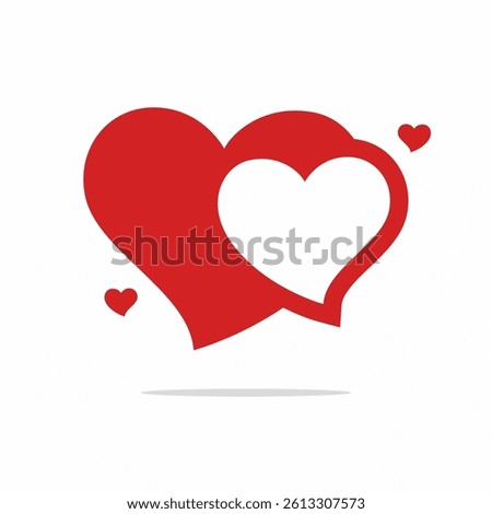 Stylized double hearts showing unity, affection, and emotional bonds. Ideal for couple graphics, wedding materials, or love-themed decorations.