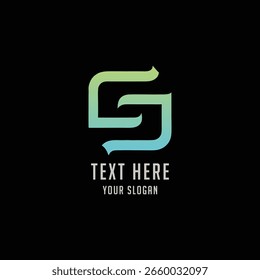 A stylized, double-S logo, with a gradient color effect.